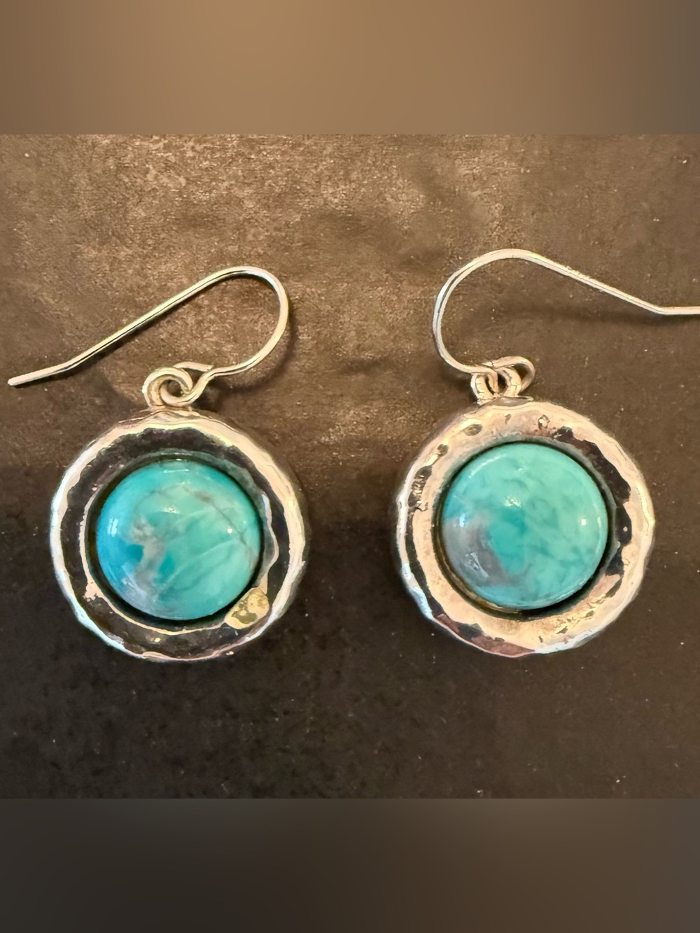 Turquoise Stone 925 Silver Drop Earrings